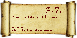 Placzintár Tímea névjegykártya